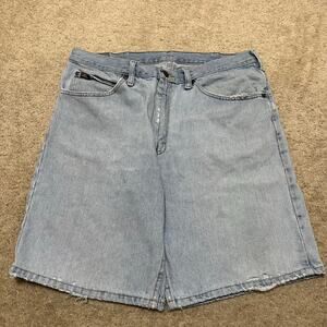 Lee Y2K Light Washed Baggy Distressed Jorts 36W